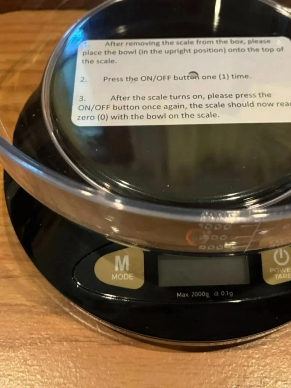 Digital Bowl Scale 2000 grams Dishwasher Safe
